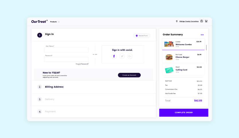 OurTreat invitation flow