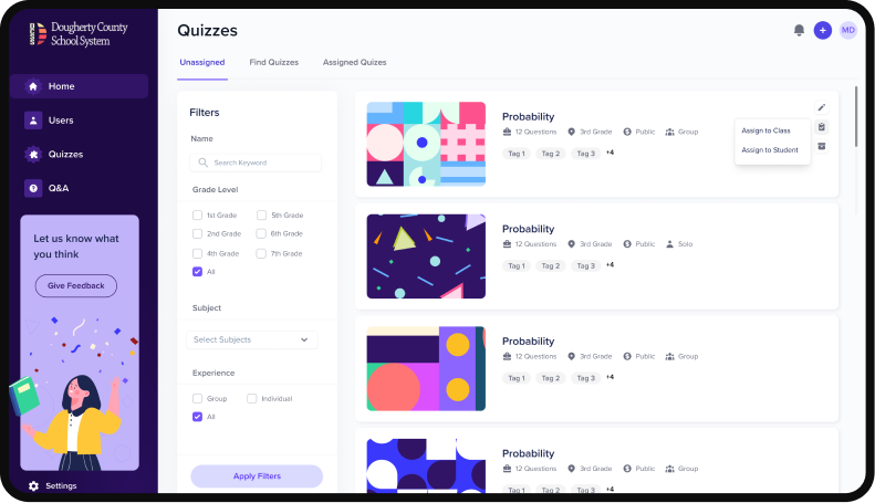 Kenect dashboard